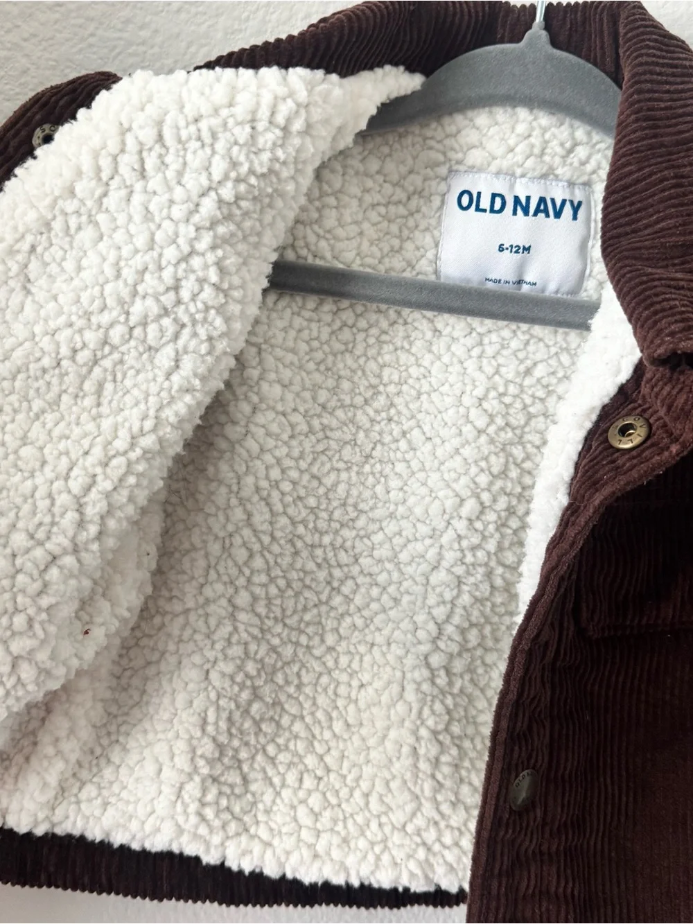Old Navy Brown Corduroy Kids Jacket with Sherpa Lining